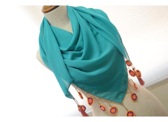 Crochet shawl | Green color